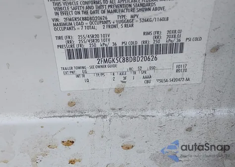 2013 Ford Flex Sel from USA, damaged, VIN 2FMGK5C88DBD20626